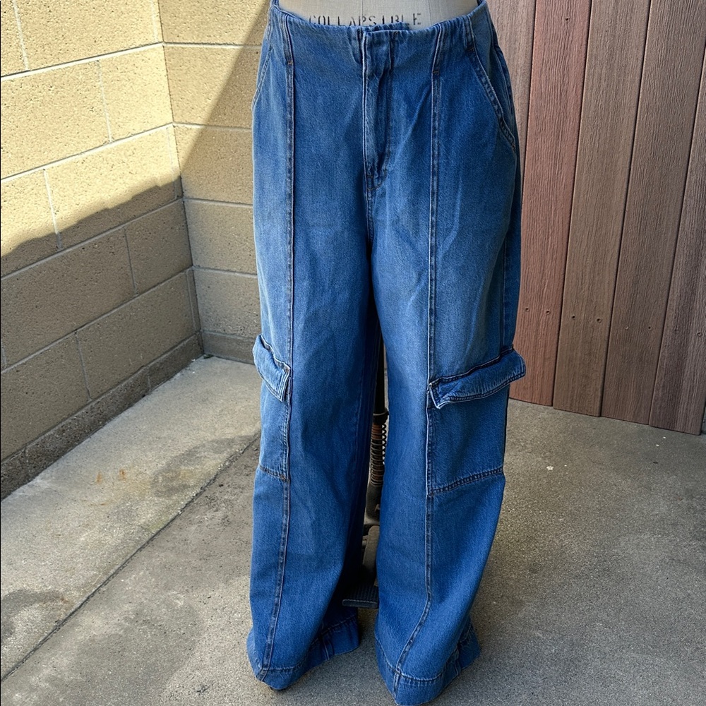 FOREVER 21 | Women’s 31 Wide Leg Cargo Denim Jeans